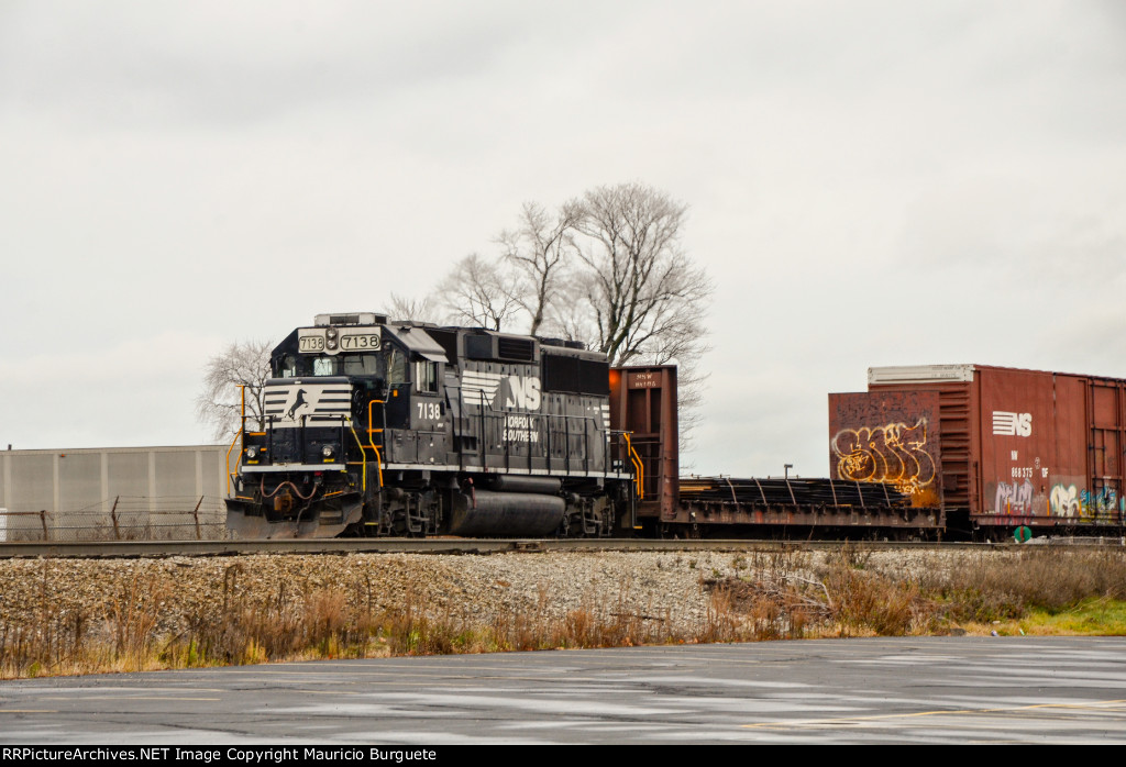 NS GP60 Locomotive making moves in the yard